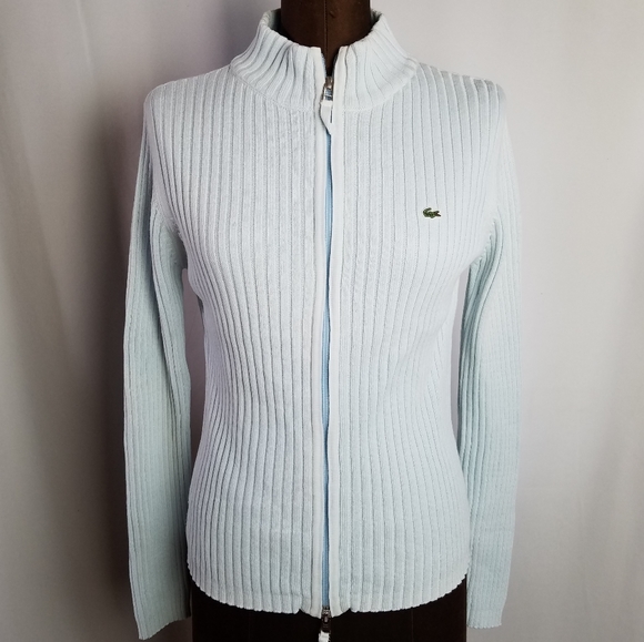 Lacoste Sweaters - 🚨SOLD🚨ribbed full zip crew neck cardigan size S